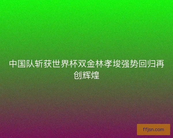 中国队斩获世界杯双金林孝埈强势回归再创辉煌